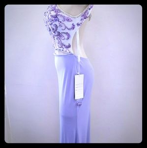 NWT Ava Presley Formal Dress Lavender & Off White